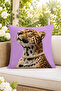 Leopard, Billiards and Cocktail Themed Purple Cream Digital Printed Decorative Throw Pillow Cover – (Double Sided) - 5