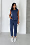 Women's Sleeveless Blouse with Elastic Waist and Comfortable Cut Pants Two-Piece Set - 3