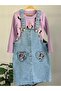 Girl's printed long sleeve denim jumpsuit set - 2031 - 2