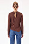Women's Crew Neck Long Sleeve Basic Blouse Relaxed Fit Casual Top - 2