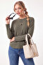 Women's Crew Neck Long Sleeve Basic Blouse Relaxed Fit Casual Top - 4