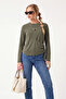 Women's Crew Neck Long Sleeve Basic Blouse Relaxed Fit Casual Top - 2