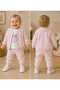 Baby Girl 3-Piece Seasonal Cotton Set with Lace Detail and Rabbit Print Jacket - 4