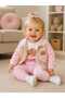 Baby Girl Love Teddy Bear Embroidered Baby Collar Jacket Cotton 3-Piece Set - 3