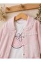 Baby Girl 3-Piece Seasonal Cotton Set with Lace Detail and Rabbit Print Jacket - 3