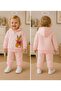 Baby Girl Cute Overflowing Printed Hooded Zippered 3-Piece Set - 6