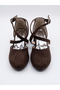 New Season Brown Suede Cross Orthopedic Girls' Heeled Evening Dress Shoes