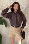 Brown Striped Shirt - 2