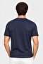 Men Crew Neck Short Sleeve Textured T-Shirt, Navy - 4