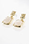 White Stone Vintage Earrings Gold - 3
