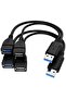 كيبل مقسم USB 3.0 انثى الى ذكر مزدوج، محول شحن بيانات مزامنة 1 الى 2، سلك تمديد للكمبيوتر والسيارة و