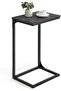 Vasagle End Table, Metal and Particleboard, C-Shaped, Glides under Furniture with Adjustable Feet, Space-Saving,