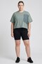 Women Loose Fit Short Sleeve Training T-Shirt, Light Grey - 2