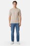 Men Crew Neck Short Sleeve Textured T-Shirt, Beige - 2
