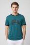 Men Sportswear Fit Short Sleeve Outdoor T-Shirt, Teal Green