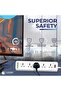 صندوق ادارة الكابلات مع شريط تمديد الطاقة 5 منافذ شاحن لاسلكي سريع كابل USB-C وسلك بطول 2 متر - اعدا - 4