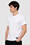 Men Crew Neck Short Sleeve Textured T-Shirt, Off White - 3