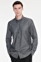 Men's Gri-Gri 100% Cotton Slim Fit Concealed Button Collar Herringbone Patterned Shirt - 4