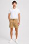 Men Solid Chino Shorts, Sand - 2