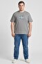 Jeans Men Crew Neck Short Sleeve Embroidered Logo T-Shirt, Grey - 2