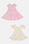 Toddlers Girl 2 Pcs Floral Print Dresses, Multicolor - 3