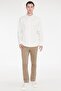 Men's Ecru Cotton Comfort Fit Relaxed Cut Hidden Button Collar Shirt - 2