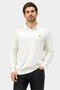 Men Regular Fit Embroidered Logo Long Sleeve Polo Shirt, Off White