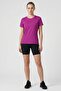 Women Fitted Short Sleeve Training T-Shirt, Purple - 4