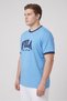 Men Sportswear Fit Short Sleeve Outdoor T-Shirt, Light Blue - 3