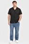 Men Regular Fit Textured Short Sleeve Casual Shirt, Black - 2