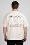 Men Crew Neck Short Sleeve Graphic Print T-Shirt, Off White - 4