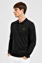 Men Spread Collar Embroidered Logo Sweater, Charcoal - 3