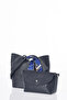 Scarf Detailed Shoulder Bag Navy Blue - 5