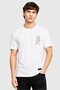Men Crew Neck Short Sleeve Graphic Print T-Shirt, White