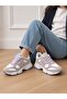 Children's High Sole Sneaker Shoes with Hidden Velcro and Laces - White Lila - 4