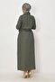 Belted Shirt Collar Linen Dress 46809 - 4