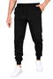Set of 3/3 Pieces Unisex Ribbed Regular Black Gray Navy Blue Color Sports Sweatpants - 5