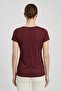 Women Fitted Short Sleeve Training T-Shirt, Maroon - 4