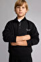 Okul Regular Fit Half Zipper High Collar Soft Fleece Inside Letter Embroidered Sweatshirt for Boys H96 - 3