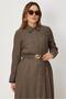 Belted Shirt Collar Linen Dress 46809 - 2