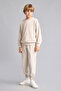 Okul Oversized Crew Neck Beige Sweatshirt for Boys H7135A826Au - 2