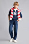Oversized Shirt Collar College Printed Navy Blue Sweatshirt for Boys H9832A826Au - 4