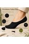 Men's Bamboo 6-Piece Ballerina Socks Invisible No Show Seamless Silicone Heels - 3
