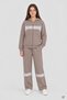 Brown Girls' Printed Sequined Cardigan Wide-Leg Hooded Tracksuit Set 24676 - 3
