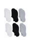 Men's Bamboo 6-Piece Seamless Ballerina Socks Black White Gray Invisible Sneaker Socks Breathable Soft