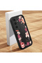 Samsung Galaxy S24 Plus Compatible Black Silicone Case Shockproof Camera Protected Floral Pattern - 2