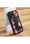 iPhone 13 Pro Compatible Black Silicone Case with Shockproof Camera Protection and Floral Pattern - 2