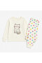 Girls' 100% Cotton Cute Cat Pattern Long-Sleeved Winter Pajama Set