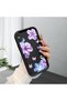 iPhone X/Xs Compatible Black Silicone Case Shockproof with Camera Protection Floral Pattern