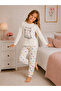 Girls' 100% Cotton Cute Cat Pattern Long-Sleeved Winter Pajama Set - 3